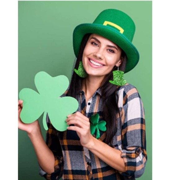 5/$25  St. Patricks Day Earrings St Patricks Day Green Jewelry Shamrocks Earring - Picture 6 of 8